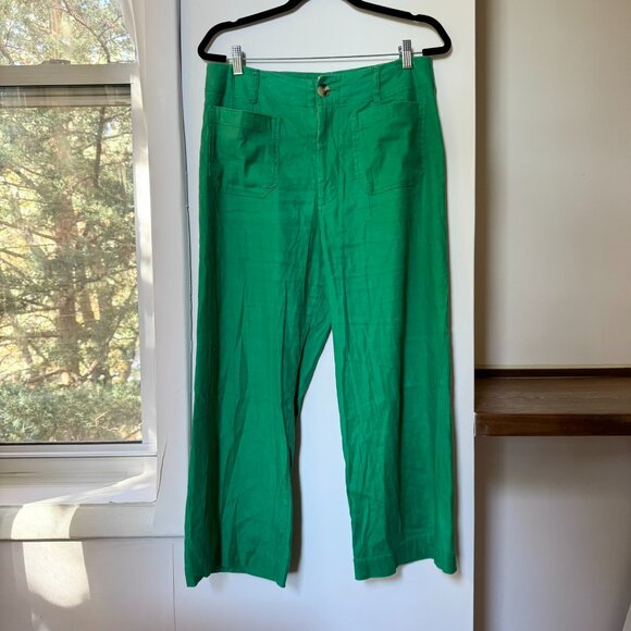 Anthropologie Colette Linen Wide-Leg Pants Maeve Green 30 - Picture 3 of 11